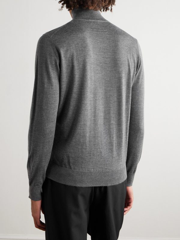 Cashmere and Silk-Blend Rollneck Sweater - BK Cashmere and Silk-Blend Rollneck Sweater - BK