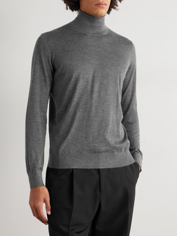 Cashmere and Silk-Blend Rollneck Sweater - FR Cashmere and Silk-Blend Rollneck Sweater - FR