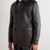 Padded Full-Grain Leather Field Jacket - FR Padded Full-Grain Leather Field Jacket - FR