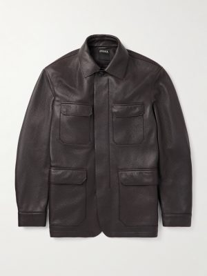 Padded Full-Grain Leather Field Jacket Padded Full-Grain Leather Field Jacket