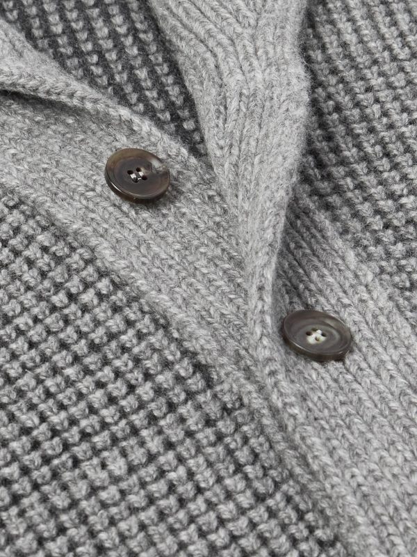 Shawl-Collar Waffle-Knit Cashmere and Mohair-Blend Cardigan - CU