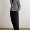 Shawl-Collar Waffle-Knit Cashmere and Mohair-Blend Cardigan - OU