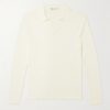 Crocheted-Knit Cotton Polo Shirt