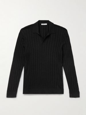Ribbed Merino Wool Polo Shirt Ribbed Merino Wool Polo Shirt