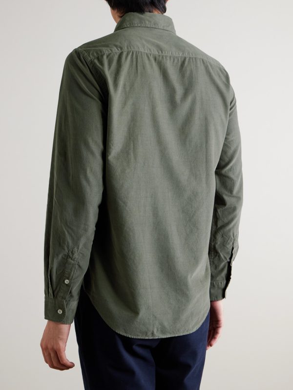 Garment-Dyed Cotton-Corduroy Shirt - BK