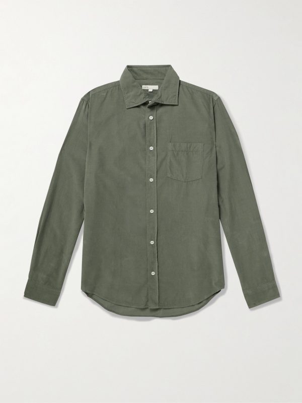 Garment-Dyed Cotton-Corduroy Shirt