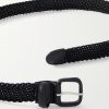 2.7cm Leather-Trimmed Woven Cord Belt - E1