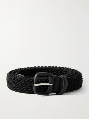 2.7cm Leather-Trimmed Woven Cord Belt 2.7cm Leather-Trimmed Woven Cord Belt