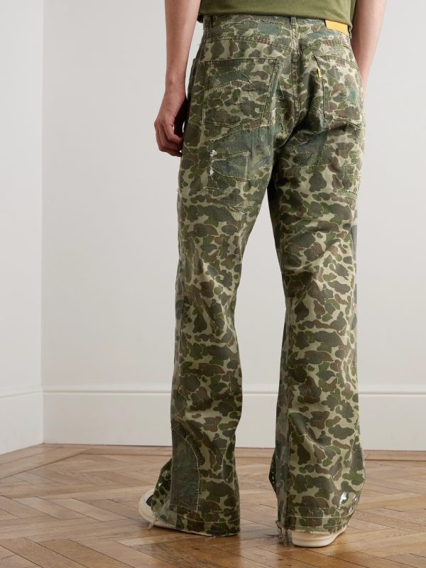Venura Straight-Leg Patchwork Camouflage-Print Cotton-Canvas Trousers - BK Venura Straight-Leg Patchwork Camouflage-Print Cotton-Canvas Trousers - BK