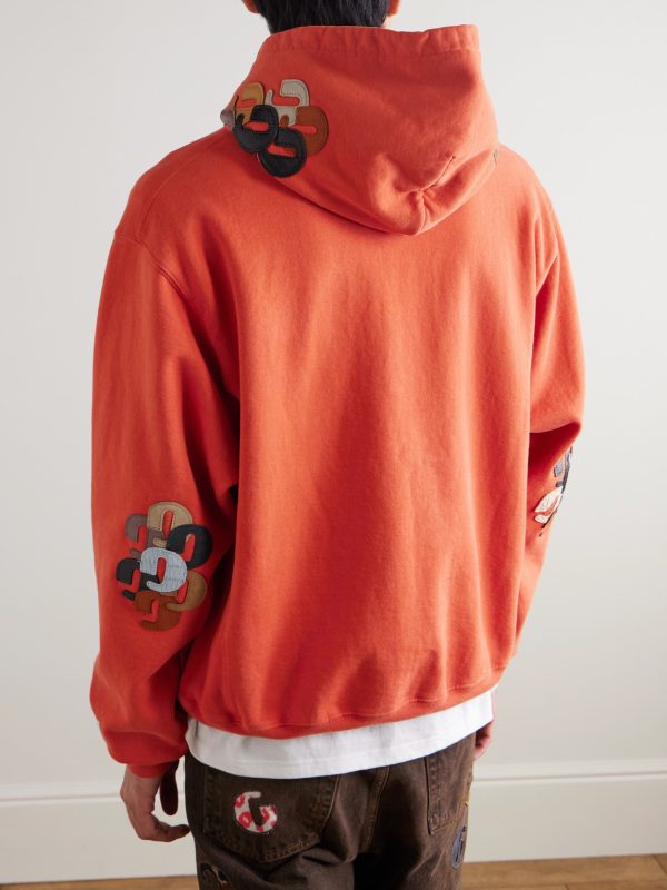 Logo-Print Appliquéd Cotton-Jersey Hoodie - BK Logo-Print Appliquéd Cotton-Jersey Hoodie - BK