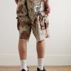 Kenzi Chocolate Chip Appliquéd Distressed Camouflage-Print Cotton-Ripstop Shorts - BK Kenzi Chocolate Chip Appliquéd Distressed Camouflage-Print Cotton-Ripstop Shorts - BK