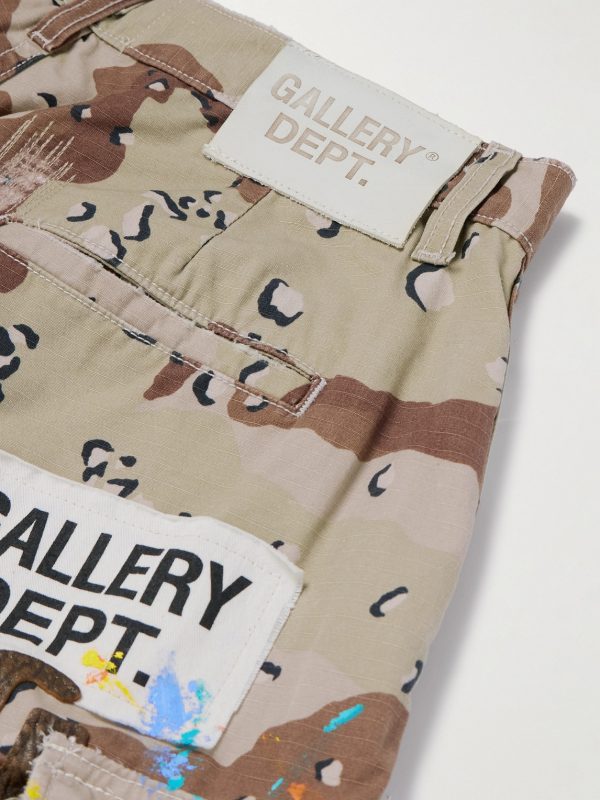Kenzi Chocolate Chip Appliquéd Distressed Camouflage-Print Cotton-Ripstop Shorts - CU Kenzi Chocolate Chip Appliquéd Distressed Camouflage-Print Cotton-Ripstop Shorts - CU