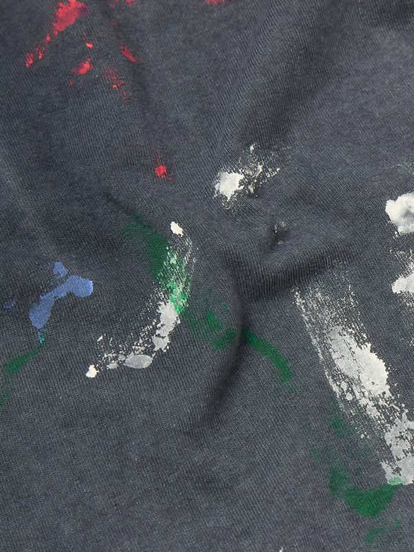 Logo-Print Paint-Splattered Cotton-Jersey T-Shirt - E1