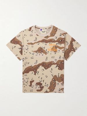 Logo-Print Camouflage-Print Cotton-Jersey T-Shirt