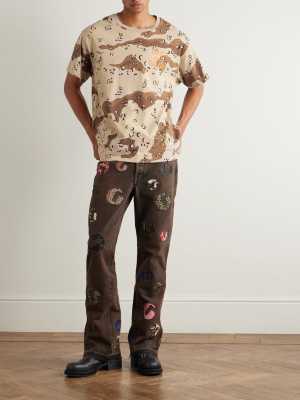 Logo-Print Camouflage-Print Cotton-Jersey T-Shirt - OU Logo-Print Camouflage-Print Cotton-Jersey T-Shirt - OU