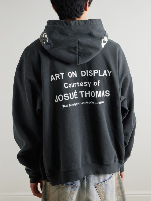 Paint-Splattered Embellished Cotton-Jersey Hoodie - BK