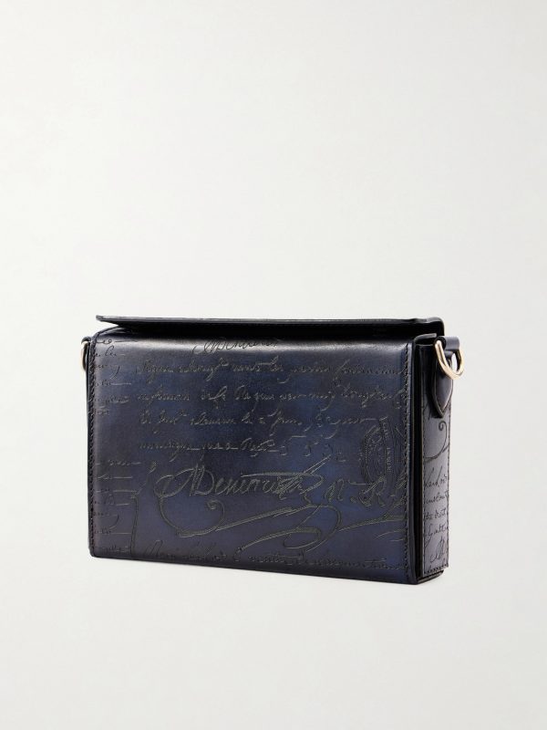 Jour de Poche Scritto Venezia Leather Messenger Bag - BK Jour de Poche Scritto Venezia Leather Messenger Bag - BK