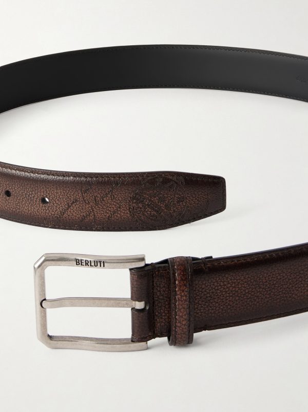3cm Full-Grain Venezia Softy Leather Belt - E1