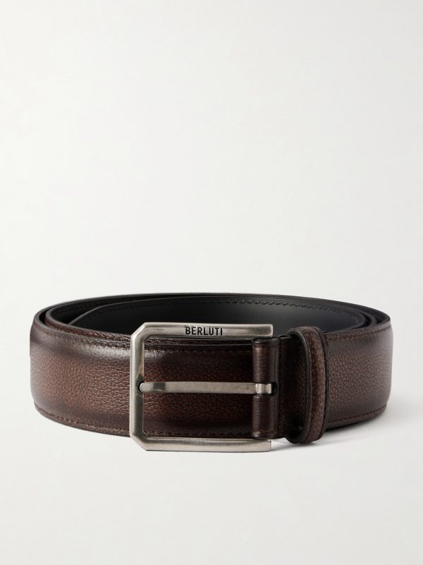3cm Full-Grain Venezia Softy Leather Belt