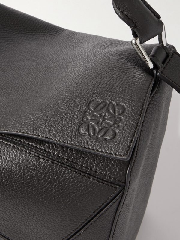 Puzzle Edge Large Logo-Debossed Full-Grain Leather Messenger Bag - CU Puzzle Edge Large Logo-Debossed Full-Grain Leather Messenger Bag - CU
