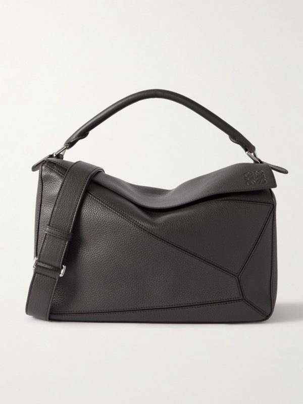 Puzzle Edge Large Logo-Debossed Full-Grain Leather Messenger Bag Puzzle Edge Large Logo-Debossed Full-Grain Leather Messenger Bag