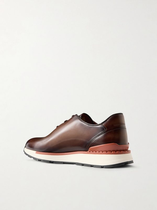 Fast Track Full-Grain Venezia Softy Leather Sneakers - BK