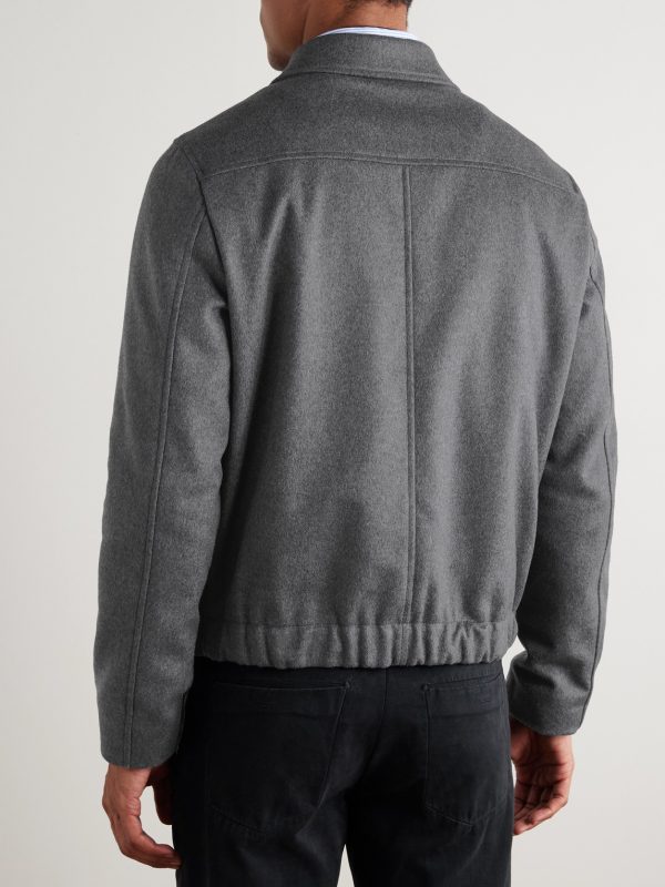 Incotex Montedoro Brushed Wool-Blend Bomber Jacket - BK