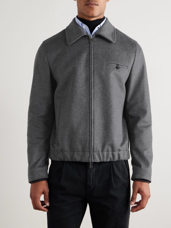 Incotex Montedoro Brushed Wool-Blend Bomber Jacket - FR