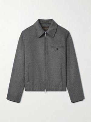 Incotex Montedoro Brushed Wool-Blend Bomber Jacket Incotex Montedoro Brushed Wool-Blend Bomber Jacket