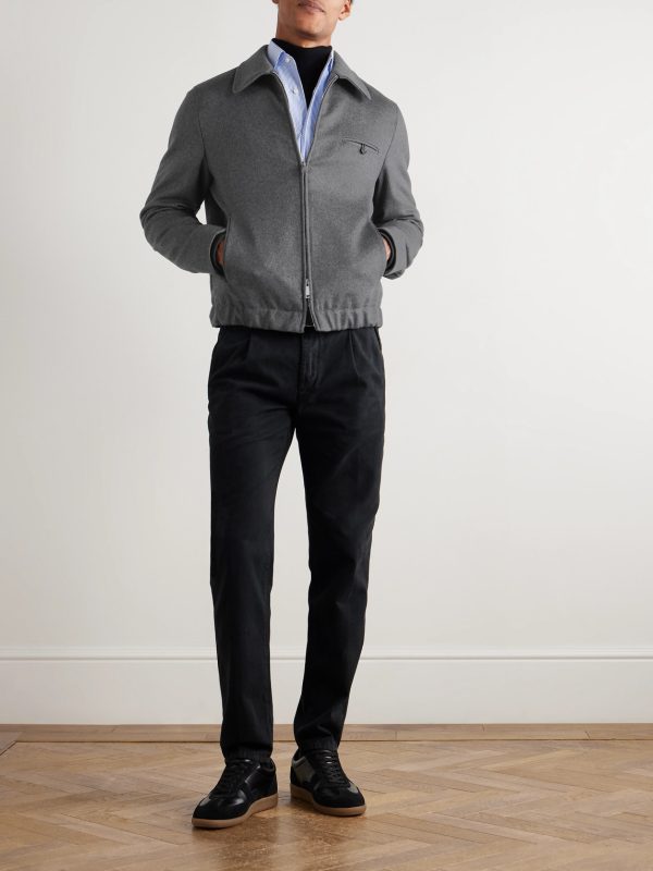 Incotex Montedoro Brushed Wool-Blend Bomber Jacket - OU