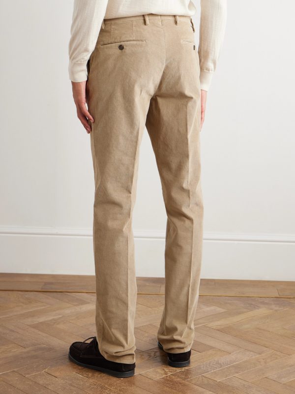Incotex Straight-Leg Cotton-Blend Corduroy Trousers - BK Incotex Straight-Leg Cotton-Blend Corduroy Trousers - BK