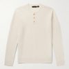 Incotex Zanone Slim-Fit Ribbed Virgin Wool Henley Sweater