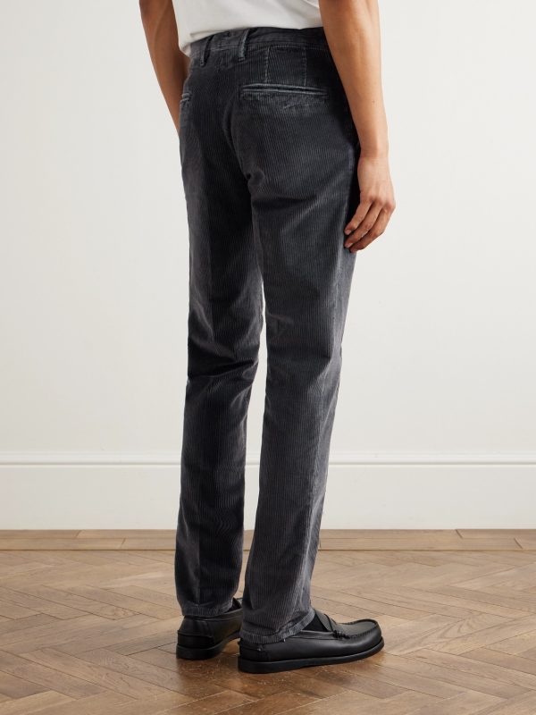 Incotex Slim-Fit Cotton-Blend Corduroy Trousers - BK Incotex Slim-Fit Cotton-Blend Corduroy Trousers - BK