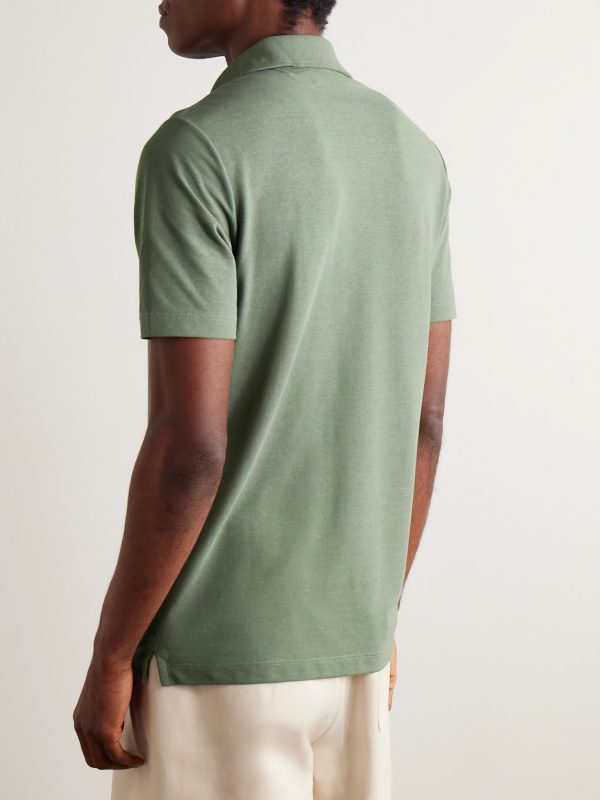 Incotex Zanone Slim-Fit IceCotton Polo Shirt - BK Incotex Zanone Slim-Fit IceCotton Polo Shirt - BK