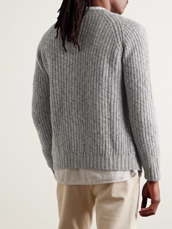 Incotex Zanone Ribbed Wool Cardigan - BK Incotex Zanone Ribbed Wool Cardigan - BK