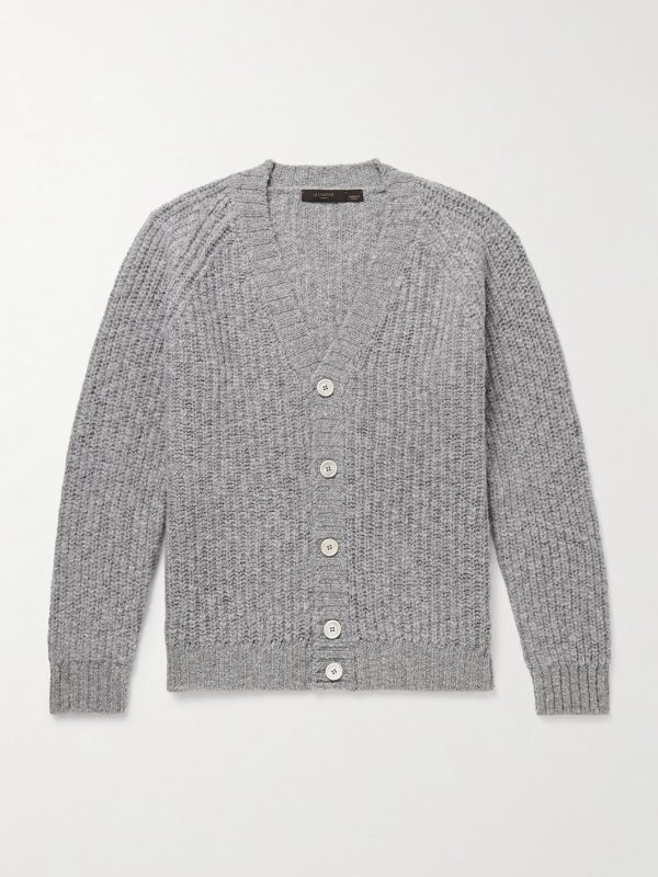 Incotex Zanone Ribbed Wool Cardigan Incotex Zanone Ribbed Wool Cardigan