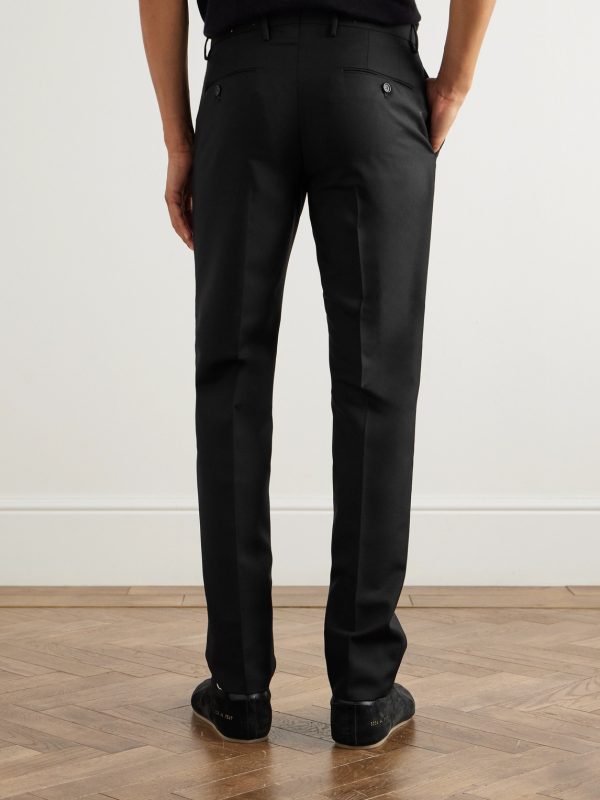 Incotex Slim-Fit Wool and Mohair-Blend Trousers - BK Incotex Slim-Fit Wool and Mohair-Blend Trousers - BK
