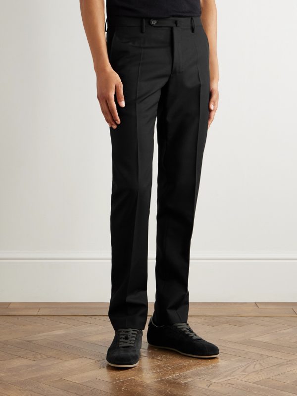 Incotex Slim-Fit Wool and Mohair-Blend Trousers - FR Incotex Slim-Fit Wool and Mohair-Blend Trousers - FR
