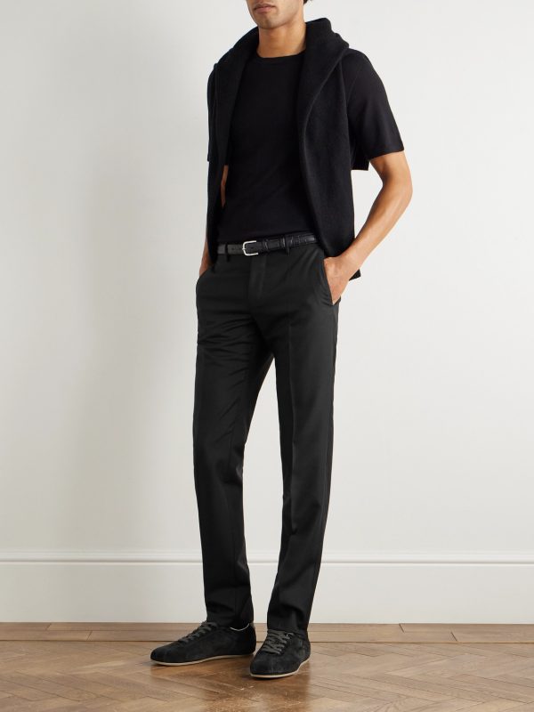 Incotex Slim-Fit Wool and Mohair-Blend Trousers - OU Incotex Slim-Fit Wool and Mohair-Blend Trousers - OU