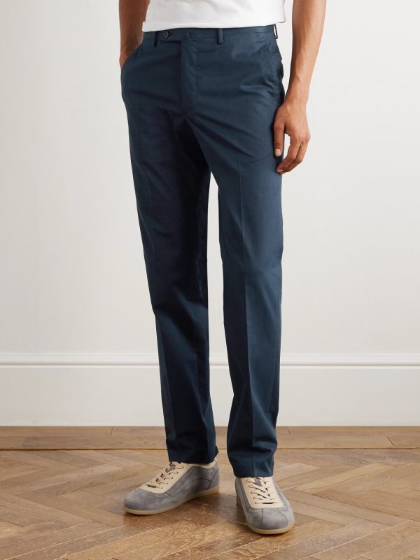 Incotex Slim-Fit Cotton and Cashmere-Blend Trousers - FR Incotex Slim-Fit Cotton and Cashmere-Blend Trousers - FR
