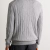 Incotex Zanone Cable-Knit Virgin Wool and Cashmere-Blend Polo Shirt - BK Incotex Zanone Cable-Knit Virgin Wool and Cashmere-Blend Polo Shirt - BK
