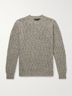 Incotex Zanone Ribbed Brushed-Wool Sweater Incotex Zanone Ribbed Brushed-Wool Sweater