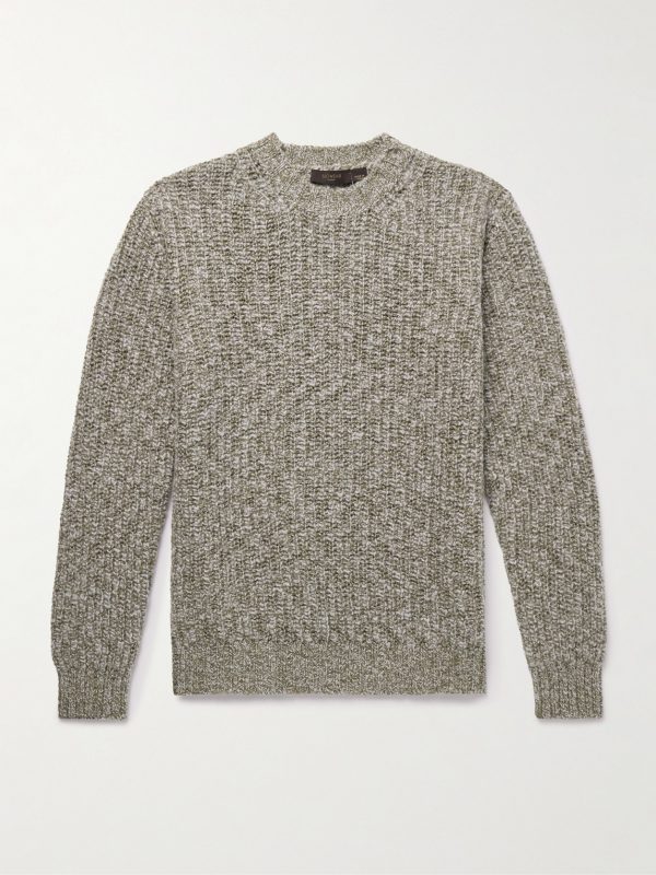 Incotex Zanone Ribbed Brushed-Wool Sweater Incotex Zanone Ribbed Brushed-Wool Sweater