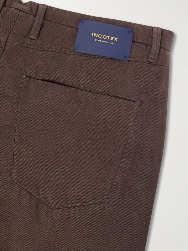 Incotex Blue Division Straight-Leg Pleated Cotton and Cashmere-Blend Twill Trousers - CU Incotex Blue Division Straight-Leg Pleated Cotton and Cashmere-Blend Twill Trousers - CU
