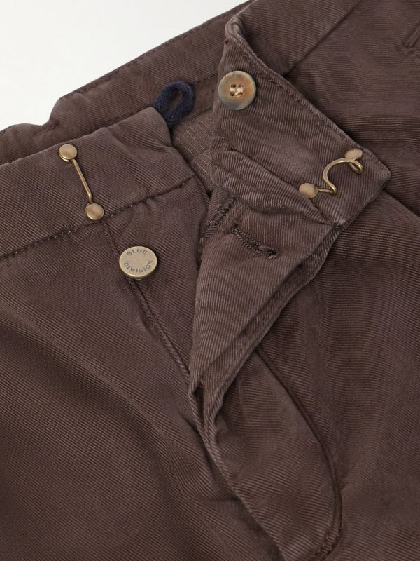 Incotex Blue Division Straight-Leg Pleated Cotton and Cashmere-Blend Twill Trousers - E1 Incotex Blue Division Straight-Leg Pleated Cotton and Cashmere-Blend Twill Trousers - E1