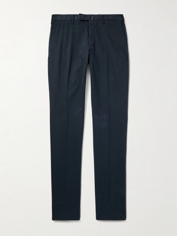 Incotex Straight-Leg Cotton-Blend Twill Trousers