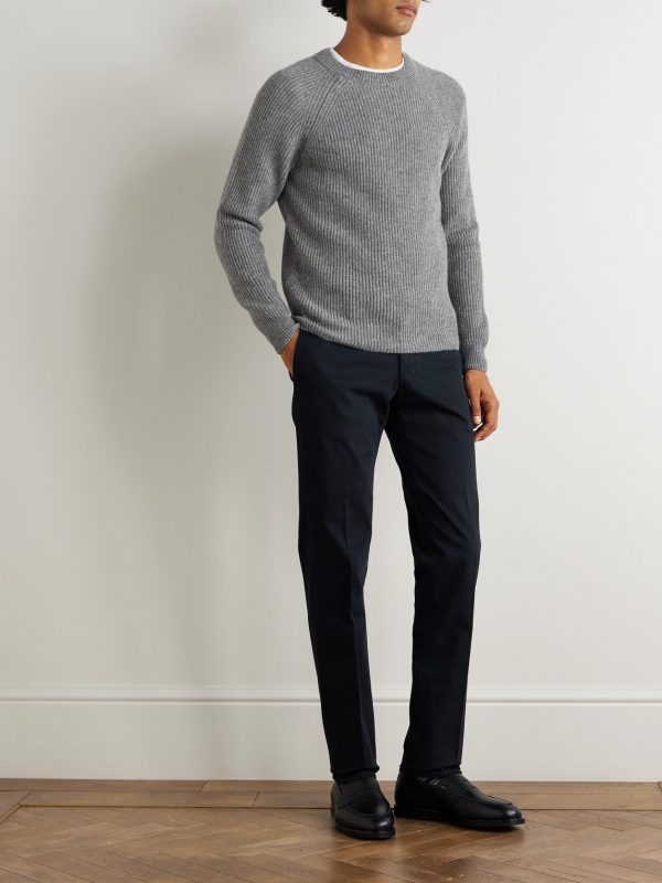 Incotex Straight-Leg Cotton-Blend Twill Trousers - OU