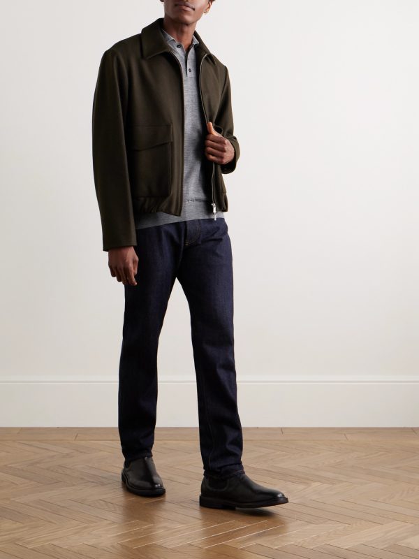 Incotex Slim-Fit Cashmere and Silk-Blend Polo Shirt - OU Incotex Slim-Fit Cashmere and Silk-Blend Polo Shirt - OU