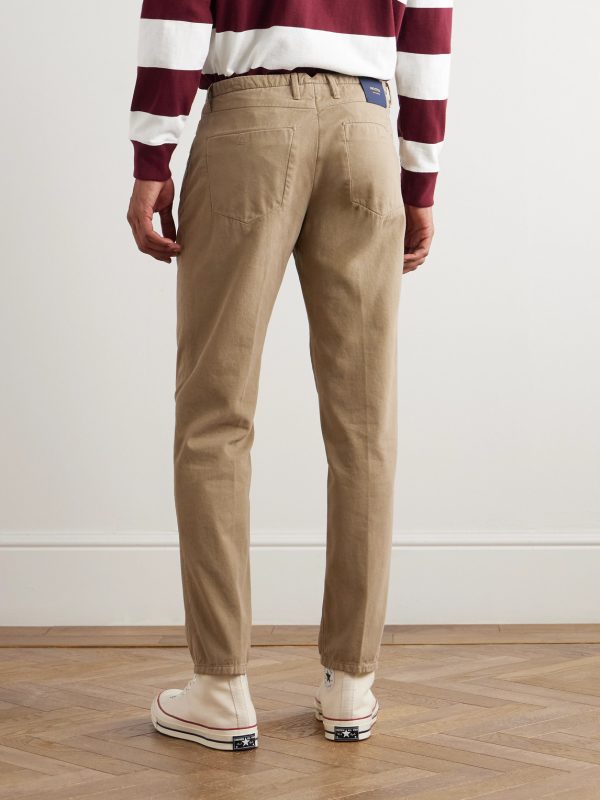 Incotex Blue Division Straight-Leg Pleated Cotton and Cashmere-Blend Twill Trousers - BK Incotex Blue Division Straight-Leg Pleated Cotton and Cashmere-Blend Twill Trousers - BK