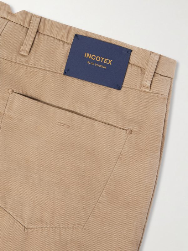 Incotex Blue Division Straight-Leg Pleated Cotton and Cashmere-Blend Twill Trousers - CU Incotex Blue Division Straight-Leg Pleated Cotton and Cashmere-Blend Twill Trousers - CU